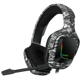 Camouflage headphones (Color: Grey)