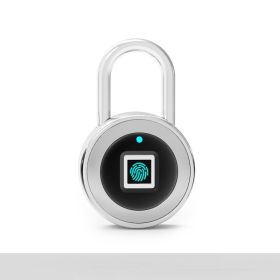 Fingerprint Padlocks, Smart Small Locks, Fingerprint Anti-theft Locks, Padlocks (Color: Silver)