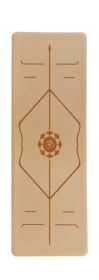 Cork Rubber Body Position Line Yoga Mat Durable Thickening Sweatproof (Option: With position lines-183X66X4MM)