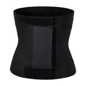 Sports Three-stage Velcro Plastic Belt Waist Trainer (Option: Black-L  XL)