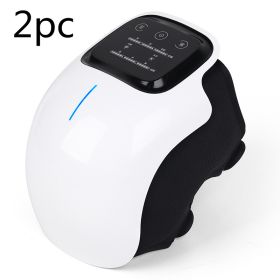 Knee Massager To Keep Warm Old Cold Legs, Air Pressure Red Photoelectric Heating Meridian (Option: White-English 2pc)