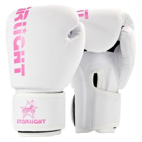 Sanda Muay Thai Fighting Gloves Training Fitness Equipment (Option: White pink-6oz)