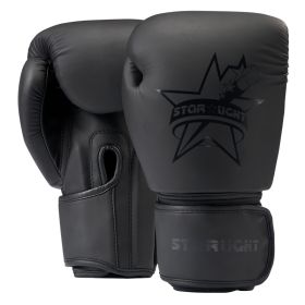 Sanda Muay Thai Fighting Gloves Training Fitness Equipment (Option: Star black-12oz)