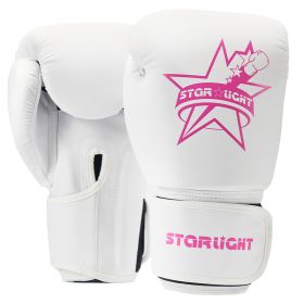 Sanda Muay Thai Fighting Gloves Training Fitness Equipment (Option: Star white pink-10oz)