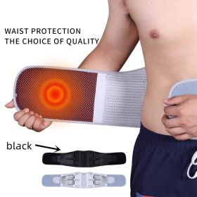 Fitness Belt Protection Self-heating Warm Waist Support (Option: Black-One size)